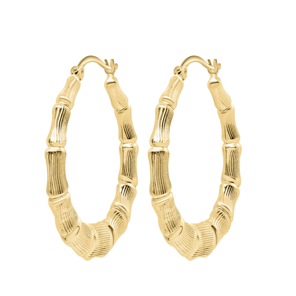 Summertime 10K Yellow gold hoop earrings