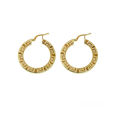 10K Yellow gold Greek Key design earrings