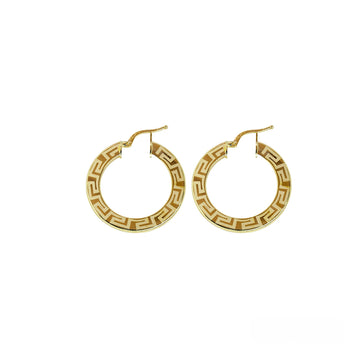 10K Yellow gold Greek Key design earrings