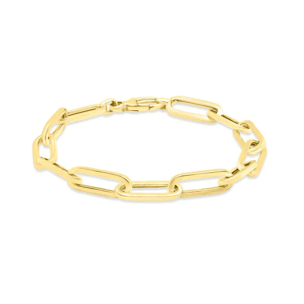 7.5″ 10K yellow gold chain design bracelet