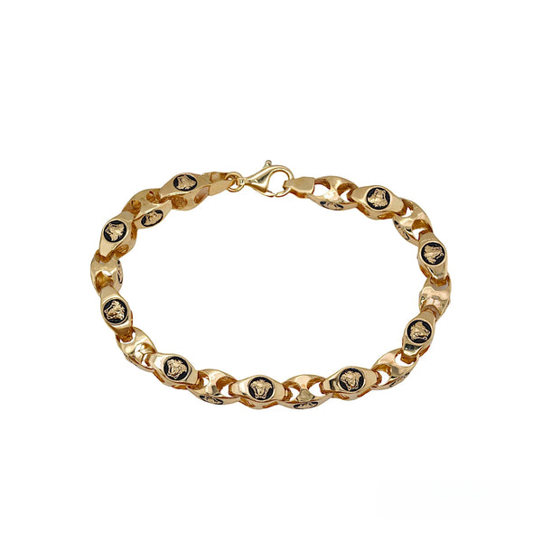 8″ 10K Medusa Yellow gold bracelet