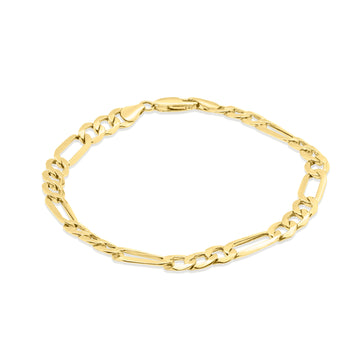 8″ 10K Yellow gold Figaro link bracelet