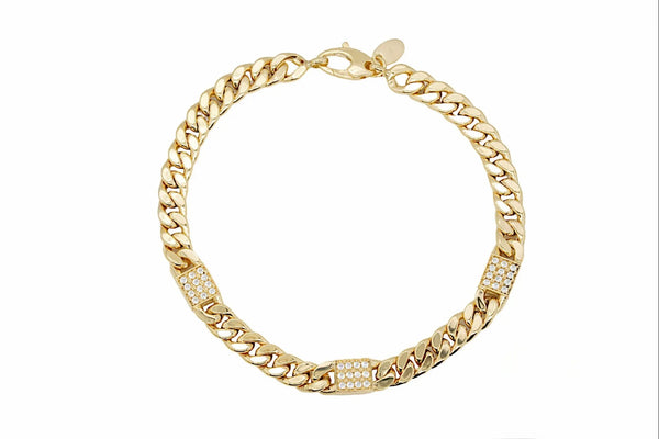 8″ 6.5 MM 10K Yellow CZ Cuban link bracelet