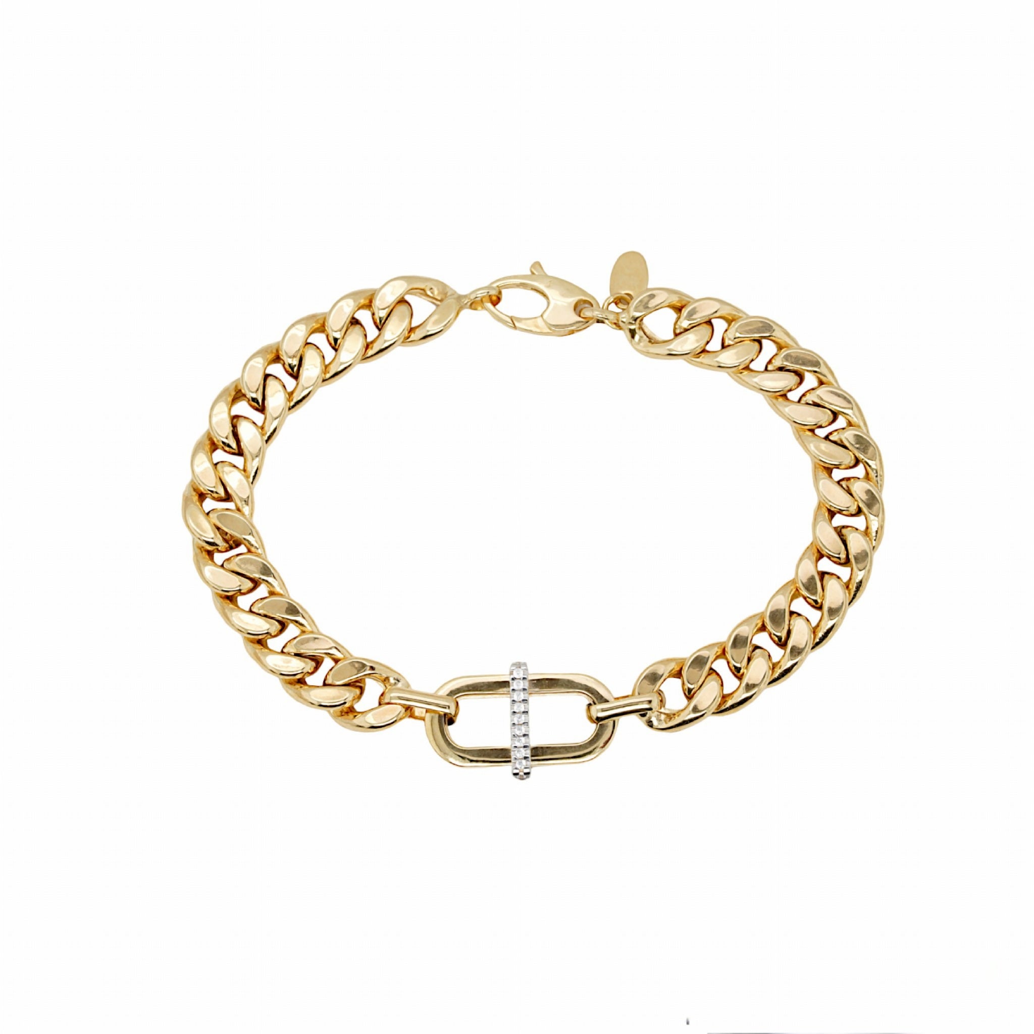 7.5″ 10K Yellow CZ Cuban link bracelet