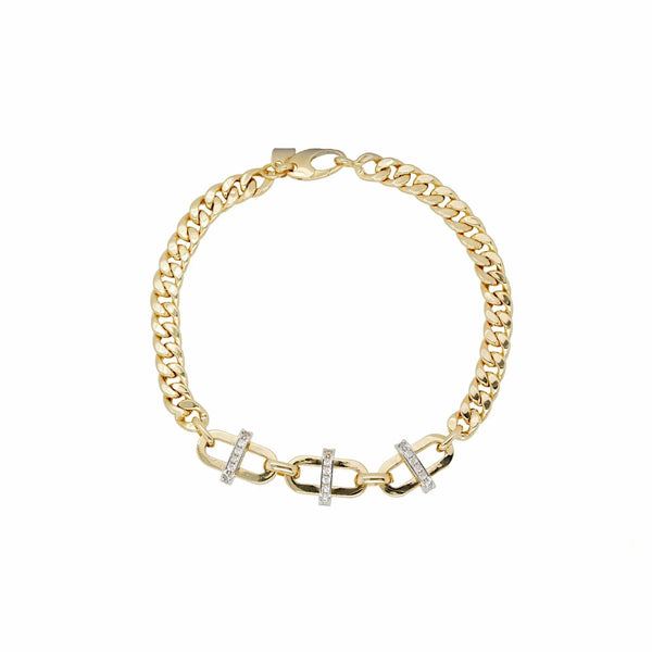 7.5″ 5.5 MM 10K Yellow CZ Cuban link bracelet