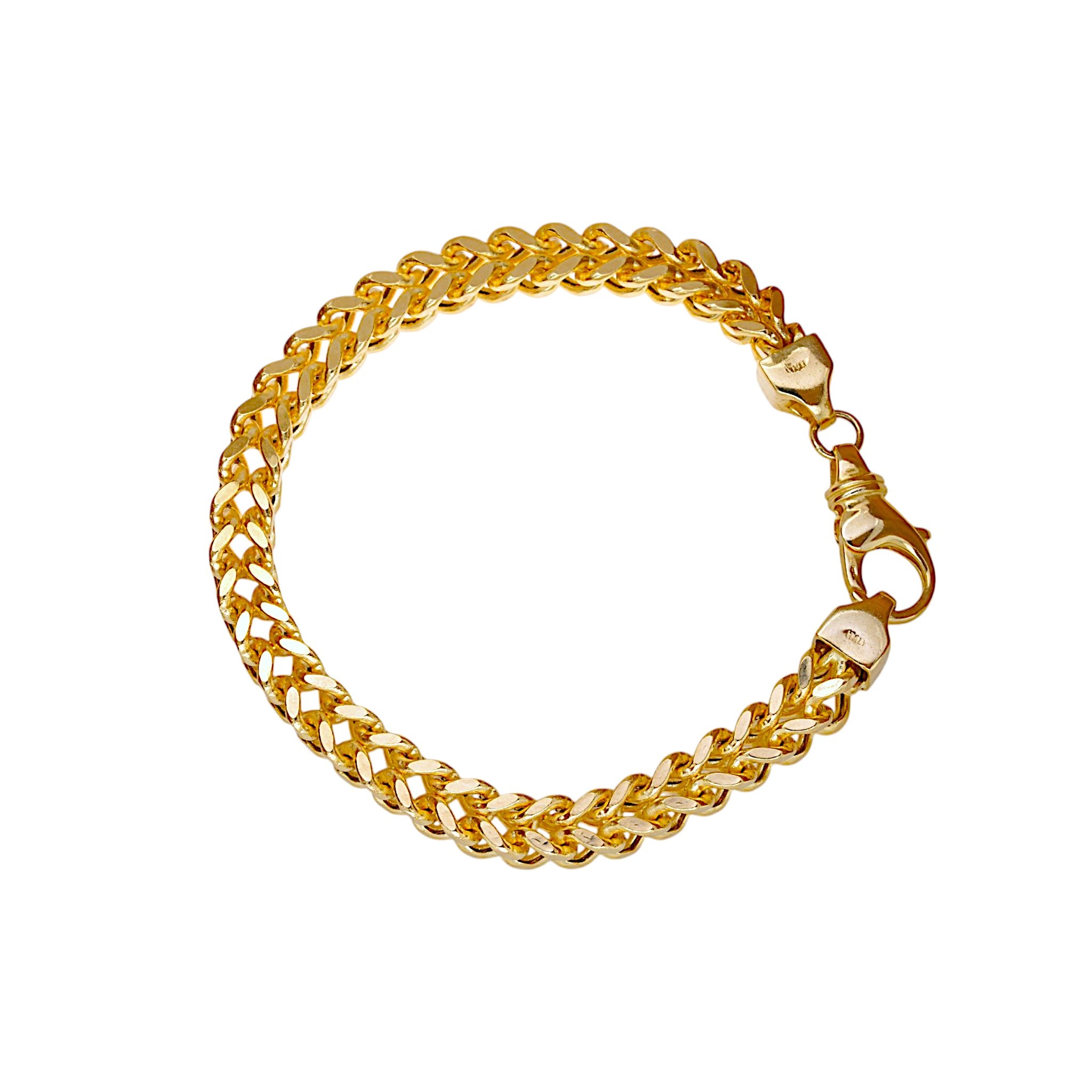 8.5″ 7mm 10K yellow gold franco link bracelet