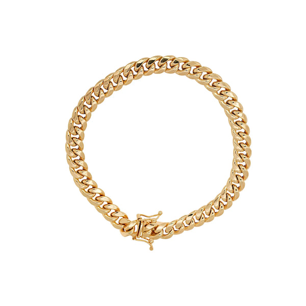 8.5″  7.5mm 10K Yellow Cuban link bracelet