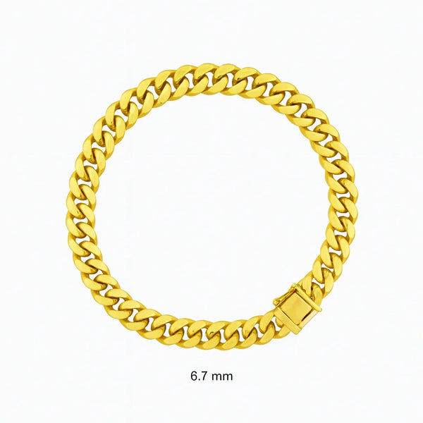8.5″ 6.7mm 10K Yellow Cuban link bracelet