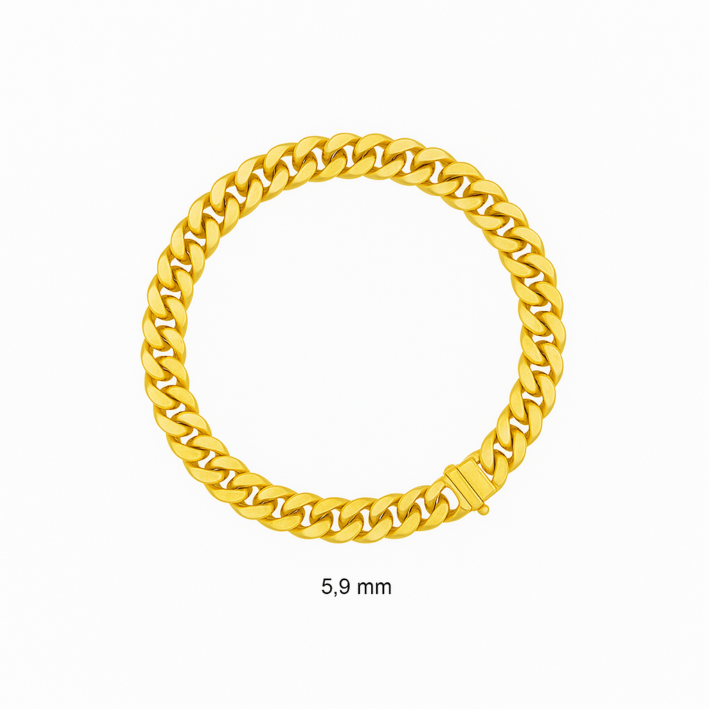 8″ 5.9mm 10K Yellow Cuban link bracelet