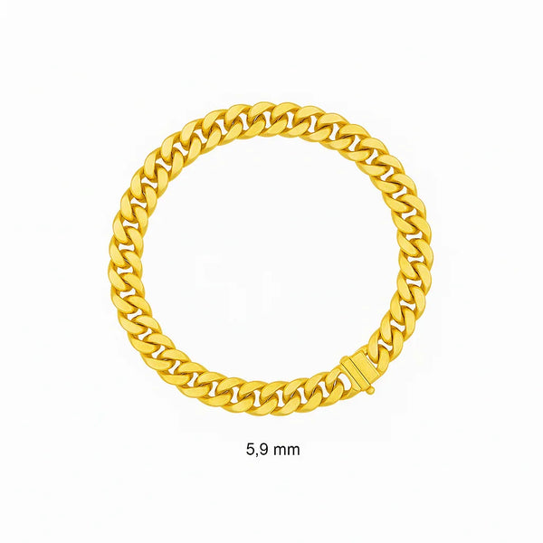 8″ 5.9mm 10K Yellow Cuban link bracelet