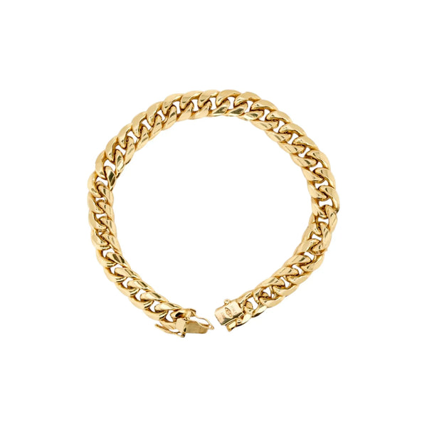8.25″ 9.4 MM 10K solid Yellow Gold cuban link bracelet