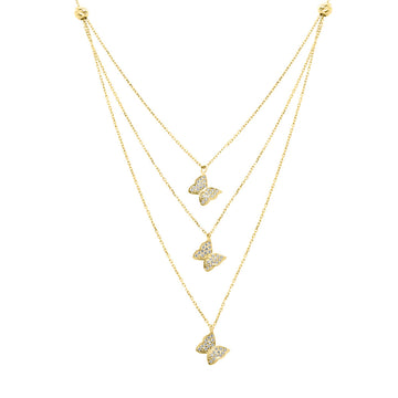 15″ 14K Yellow gold necklace with CZ