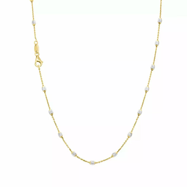 16″ 10K white & yellow gold choker necklace