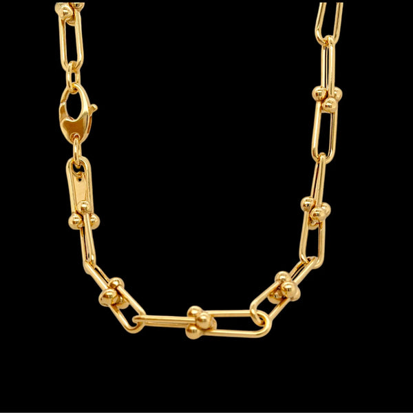 18″ 10K Yellow gold Choker necklace.