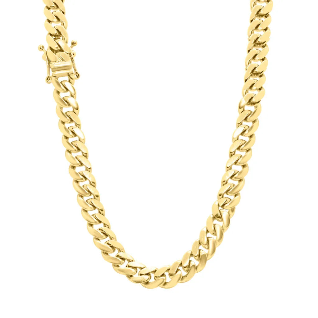 7.5 mm Yellow gold cuban link chain