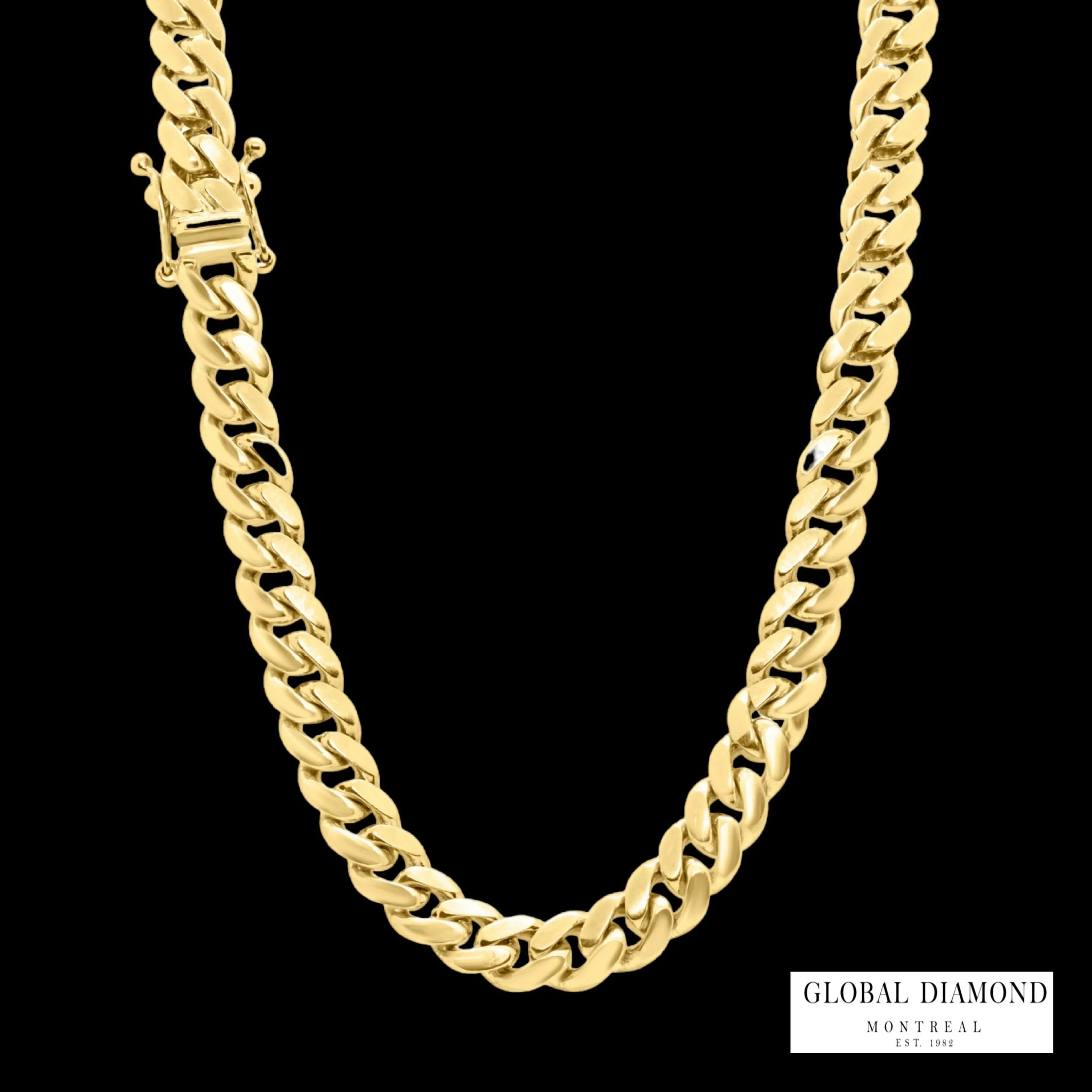 mm Yellow gold solid cuban link chain - Main Image