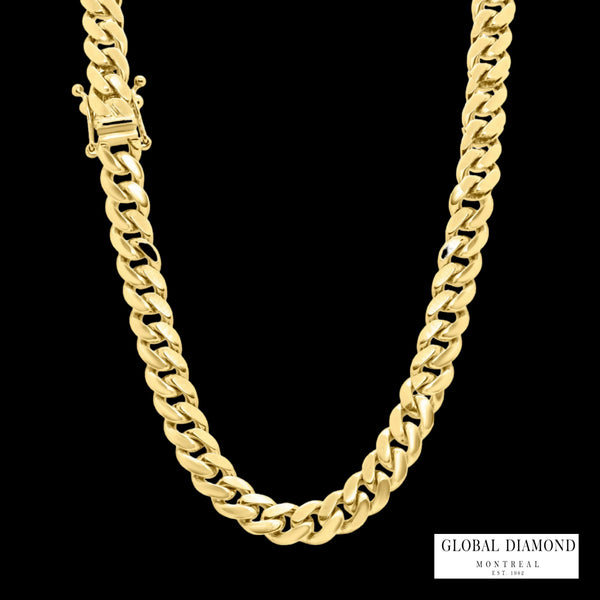 7.5 mm Yellow gold cuban link chain