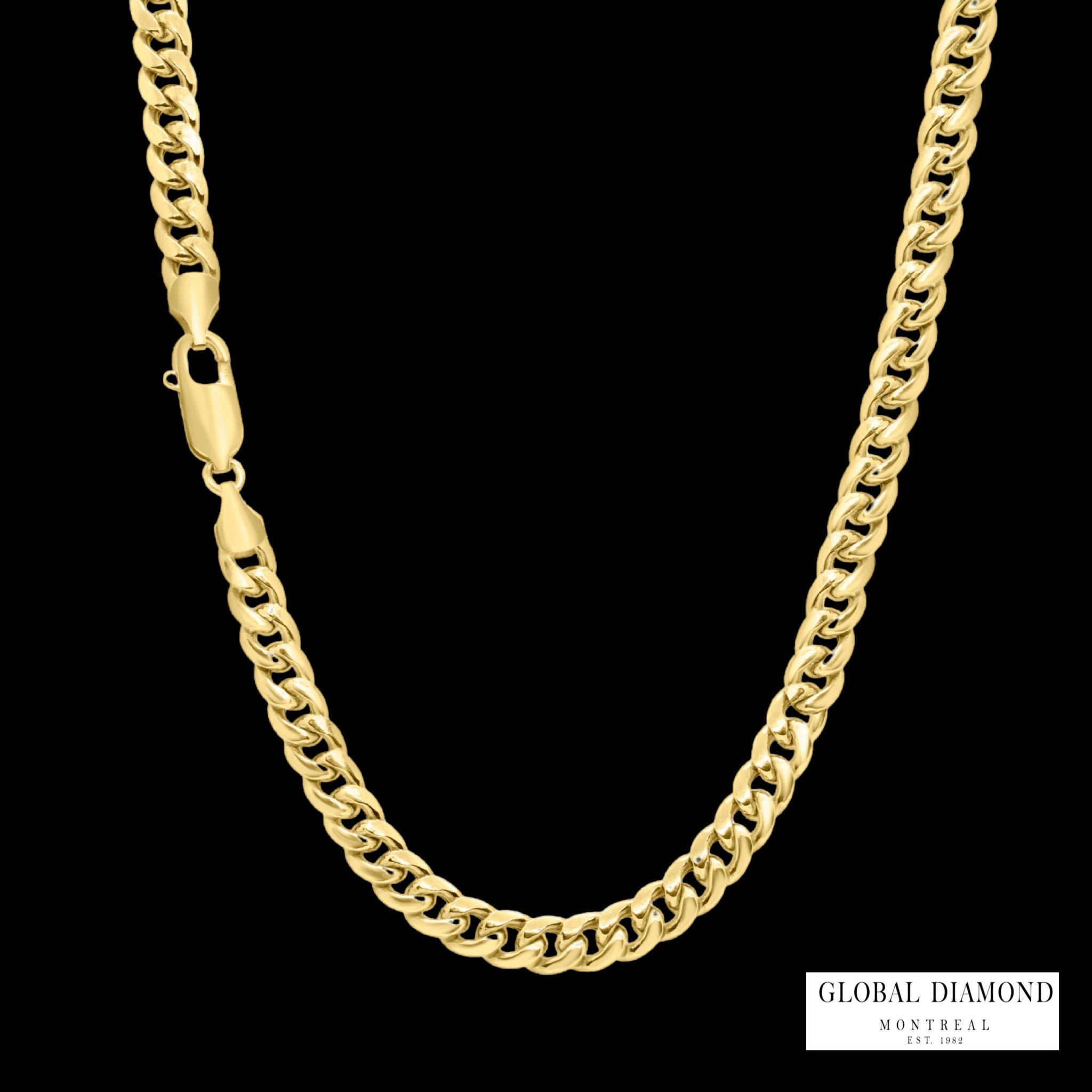 Cuban link chain 5.5mm 10K Yellow gold