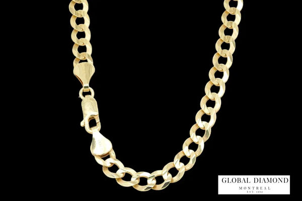 28″ 5.5mm 10K yellow gold flat cuban chain