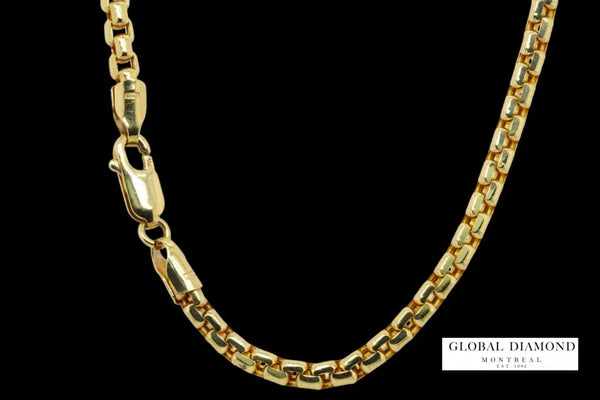 3MM 10K Yellow gold round franco chain