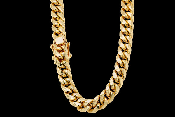 6.5mm Yellow gold cuban link chain