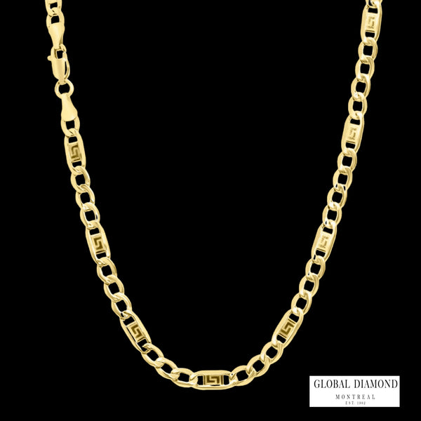 Greek Key 4.2mm 10k Yellow Gold chain