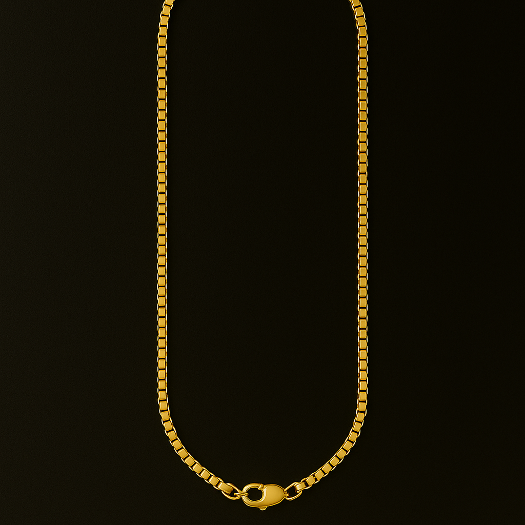Solid Box Chain 10k 2.1mm Yellow Italien  Gold