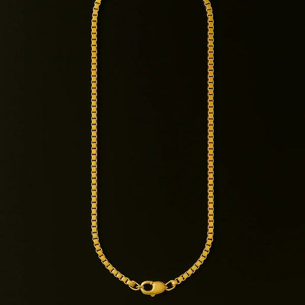 Solid Box Chain 10k 2.1mm Yellow Italien  Gold
