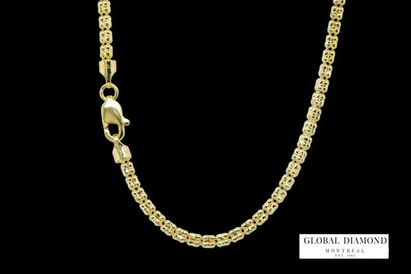 20″ 2.5mm 10K ice diamond cut Yellow gold chain