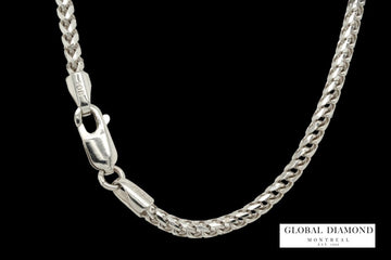 20″ 10K white gold solid franco chain
