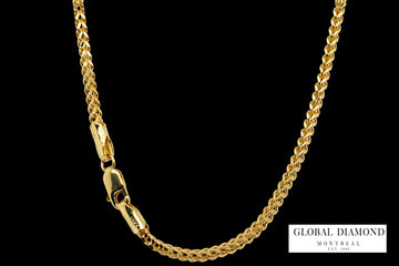 18″ 10K yellow gold classic franco chain