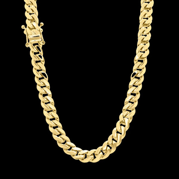 9.4 mm Yellow gold cuban link chain