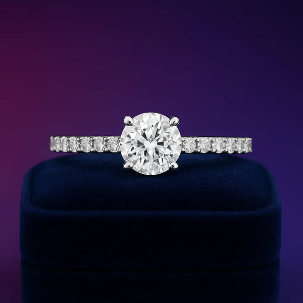 Classic solitaire engagement ring 1.36 (ctw) D VS1 in 14k white gold