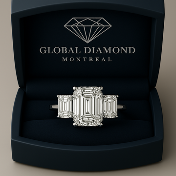2.10 (ctw)Radiant cut Trinity Lab-Grown Diamond Ring in 14k White Gold