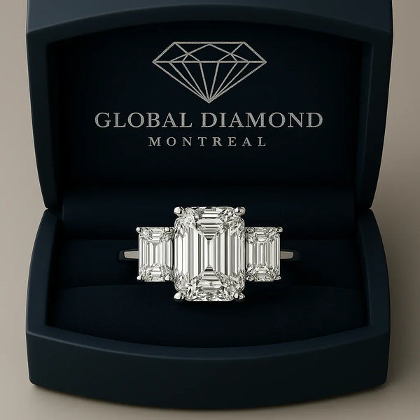2.18 (ctw)Radiant cut Trinity Lab-Grown Diamond Ring in 14k White Gold