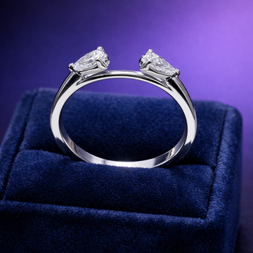 Bague semi-éternité élégante 1,60 (ctw) en or blanc 14 carats 