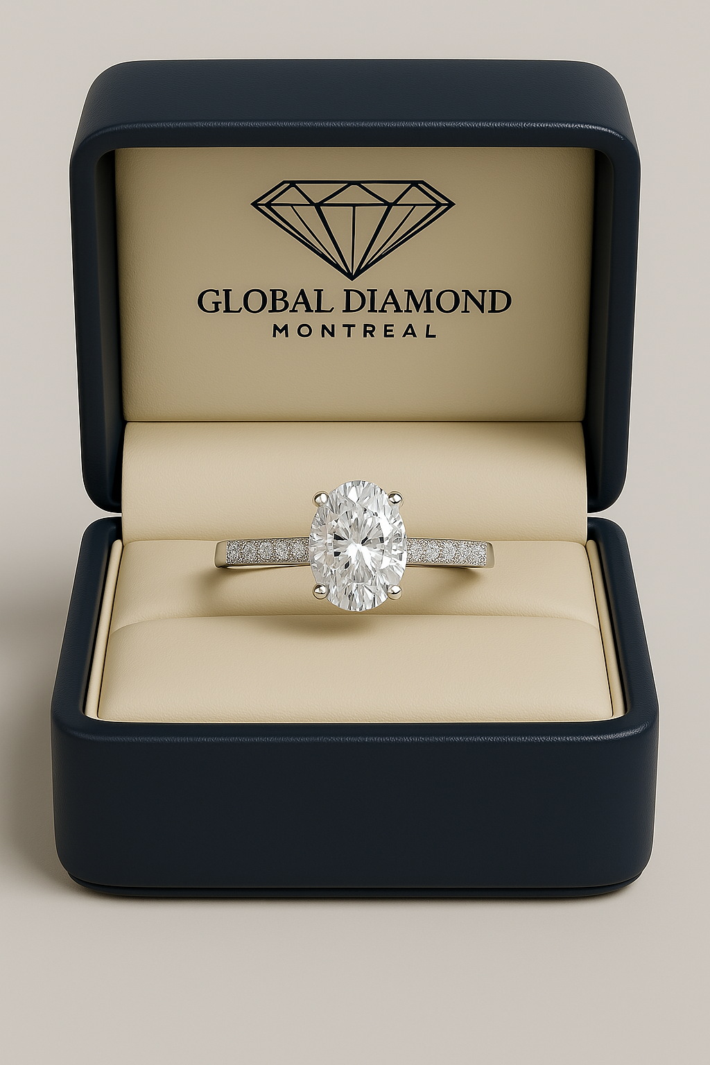 Oval solitaire lab-grown diamond ring 2.25 (ctw) VS1 D 14k gold