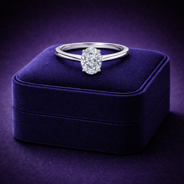 Oval cut lab-grown solitaire diamond ring 1.02 (ctw)  VS1  D 14k gold