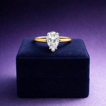 Pear shape halo lab-grown diamond ring 1.62 (ctw) 14k gold