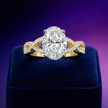 Oval cut lab-grown bridge diamond ring 2.82 (ctw) 14k gold