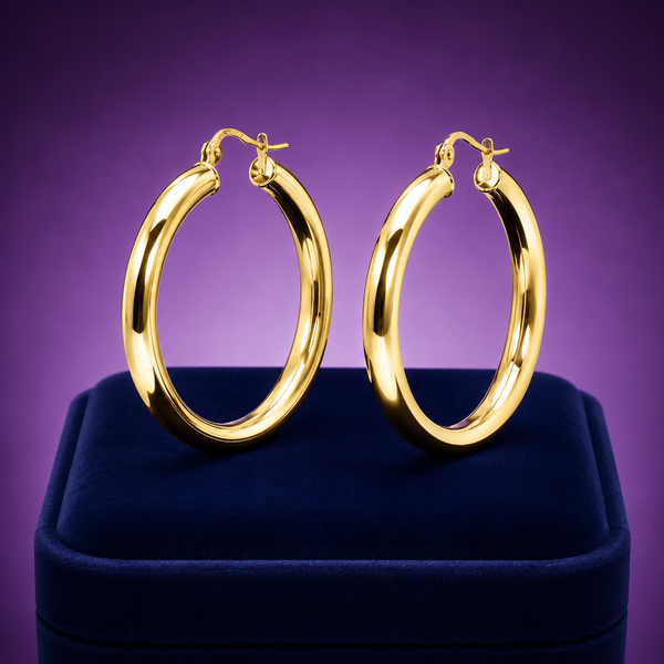 10K Yellow gold hoop earrings