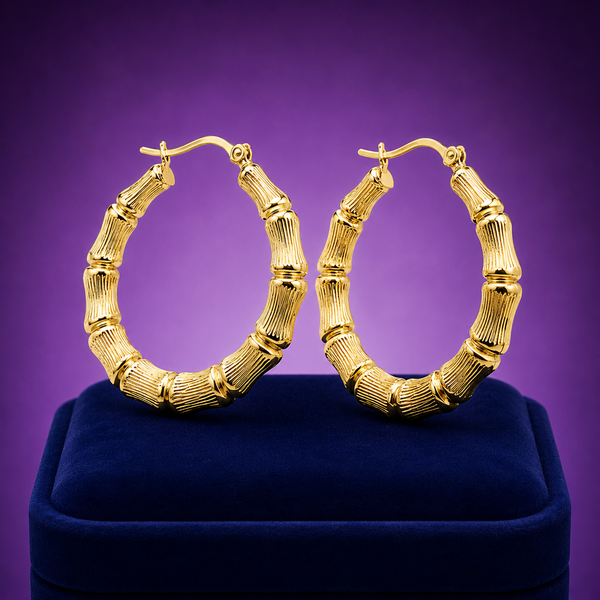 Summertime 10K Yellow gold hoop earrings