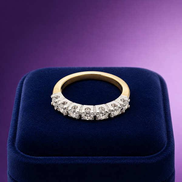 Anniversary semi-eternity diamond ring 0.86 (ctw) in 14k yellow gold