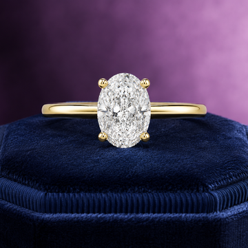 Oval cut 2.28 CT lab-grown diamond Tulip setting ring 14k gold