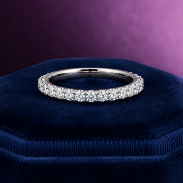Delicate semi-eternity ring 0.35 (ctw) in 14k white gold
