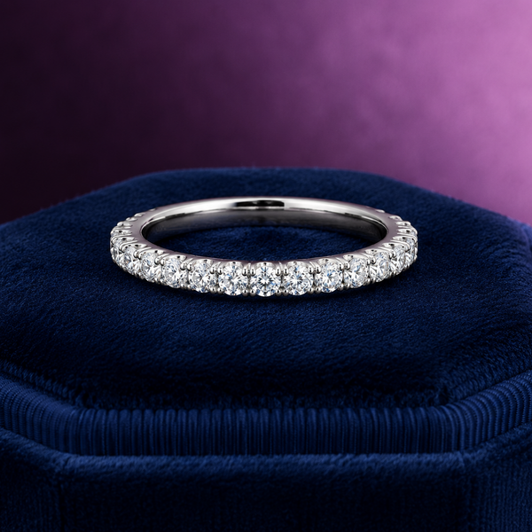 Delicate semi-eternity ring 0.35 (ctw) in 14k white gold