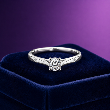 Refurbished round diamond solitaire ring 0.36 (ctw) in 14k gold