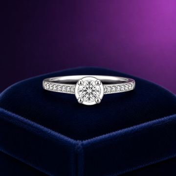 Lovable solitaire engagement ring 0.28 (ctw) in 14k white gold
