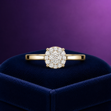 Round cut solitaire engagement ring 0.22 (ctw) in 14 k white gold