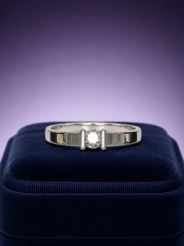 Round brilliant solitaire engagement ring 0.20 (ctw) in 14k white gold